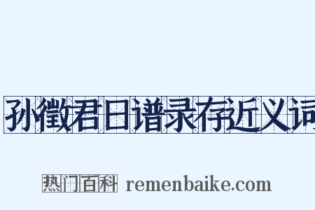 孙徵君日谱录存近义词是什么意思的图片